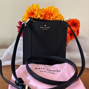 Kate Spade Black Crossbody Bag with Silver Details